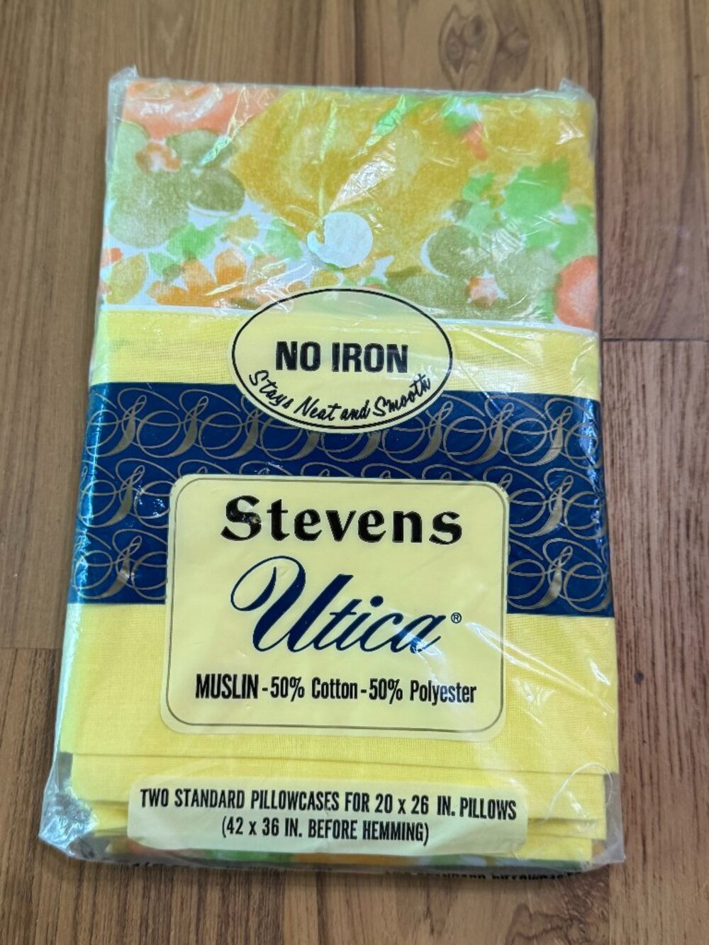 NEW SEALED Utica JP Stevens No-Iron Standard Pillowcases (2) Retro Floral USA